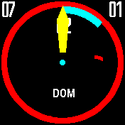 Analógico simple rojo agujas amarillas