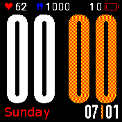 orange with days, steps and pulse