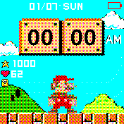 Super Mario Cyan - Month - 12h - AM - PM - v0.1