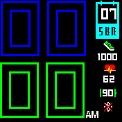 Cubic clock with outline font