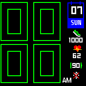 Cubic 12 hours clock (green) with outline font