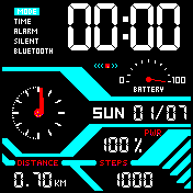 The Orez Watch Cyan/Red 24h