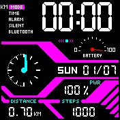 The Orez Watch Purple/Cyan 12h