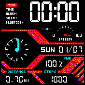 The Orez Watch Red/Cyan 12h