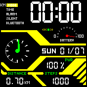 The Orez Watch Yellow/Green 12h