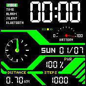 The Orez Watch Green/Yellow 12h