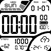 LCD mono Casio style with seconds (edited)