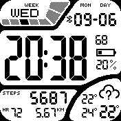 LCD mono Casio style 2 + current weather and airpollution