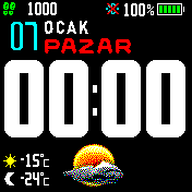 Ay ve Gün isimli Hava Durumlu Büyük saatli Turkce