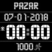 Saat Tarih ve Adımlı Siyah Turkce