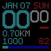 Digital dots 24H cyan