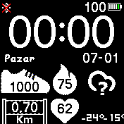 Adım Nabız Kalori Simgeli Siyah Turkce