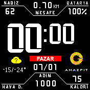 Sekilli Amazfit Logolu Herseyli Siyah Turkce