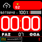 Kırmızı Siyah Amazfit Logolu Ay Gun isimli Turkce