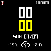 Simple digital weather yellow