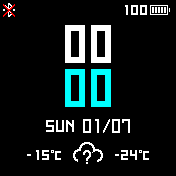 Simple digital weather cyan