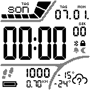 LCD mono Casio style White GERMAN