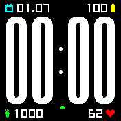 Big numbers pulse 24h with steps completion circle