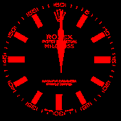 Rolex Red Analog Clock