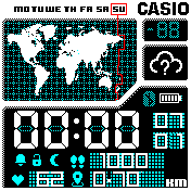 CASIO WORLD TIME BLACK & WHITE EDITION (12H+24H) UPDATED