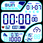LCD Casio style EN with heartbeat and weather