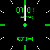 Analog Wochentag Datum Akkustand