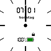 Analog Weiß Datum Wochentag Akku Status
