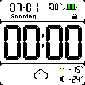 Digital Groß Mitte Deutsch Datum Wochentag Akku Status