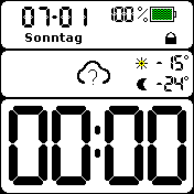 Digital Groß Unten Weiß Datum Akku Status Wetter