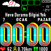 Detaylı Hava Durumlu 3 Boyutlu Saatli Turkce