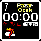 Çerçeveli saat Hava Durumu Kavun Beyaz Türkce