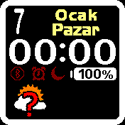 Çerçeveli saat Hava Durumu Kavun Beyaz Türkce v2