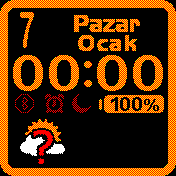 Çerçeveli saat Hava Durumu Turuncu Türkce v2