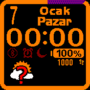 Çerçeveli saat Hava Durumu Adım Sayarlı Turuncu Türkce