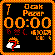 Çerçeveli saat Hava Durumu Turuncu Türkce