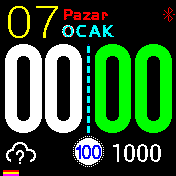 Kocaman Saatli Hava Durumlu Sarı Beyaz Turkce