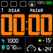 Dijital Desenli fontlu Yazılı Tarihli Beyaz ve Yeşil Saat Fonlu 2 versiyon Bir arada Turkce