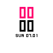 default white "reduced" 24h with redish-pink hours