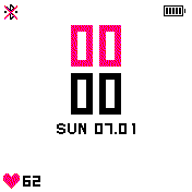 default white 24h with redish-pink hours and heart pulse symbol