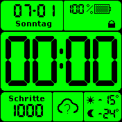 Digital Groß Grün / Schwarz