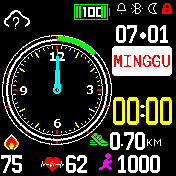 Analog+Digital dengan detik, 24h