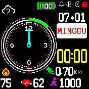 Analog+Digital tanpa jarum detik, 24h