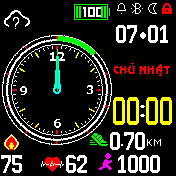 Analog+Digital dengan detik, 24h