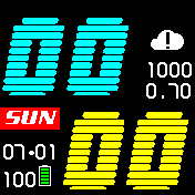 BIG Simple Weather cyan-Yellow, 24h