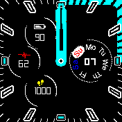 Analog g-shock inspired design (Cyan)