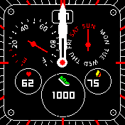 Black analog with 5 subdials