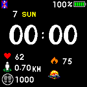 おちゃめな天気小ウォッチ（カロリー表示追加）(曜日英語)