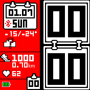 Pebble Vertical Red 24H EN w/ Seconds