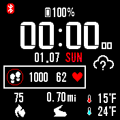 Stratos Weather Black Miles/Fahrenheit