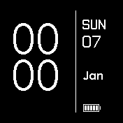 Black & White Design V2 .. 12/24hr